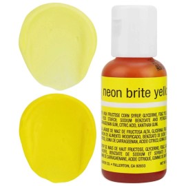 Chefmaster Neon Brite Yellow Liqua-Gel Food Coloring 0.7oz Vegan
