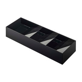 Yamazaki 5414 3D Diagonal Cutlery Case, Black, Approx. W 13.8 x D 4.7 x H 2.2 inches (35 x 12 x 5.5 cm), Tower, Easy Access Diagonal Divider