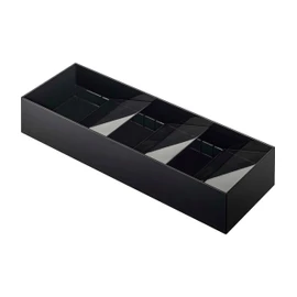 Yamazaki 5414 3D Diagonal Cutlery Case, Black, Approx. W 13.8 x D 4.7 x H 2.2 inches (35 x 12 x 5.5 cm), Tower, Easy Access Diagonal Divider