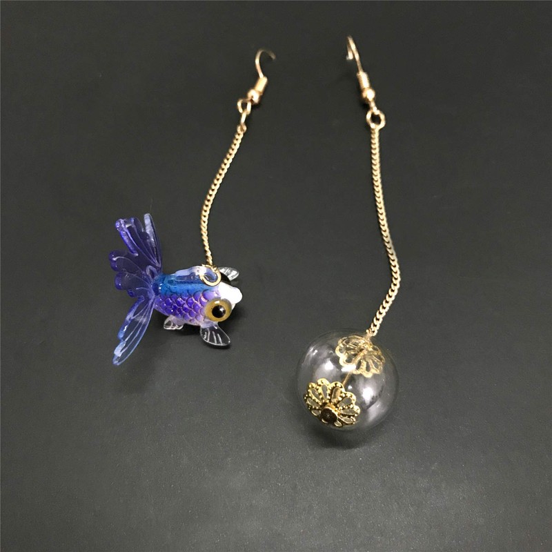 DAMLENG Pendientes colgantes de resina acrílica, diseño de peces en