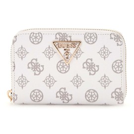 GUESS Laurel Zip Around Wallet M White Logo, White logo., Modern