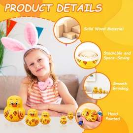 xinrongda Russian Matryoshka Dolls, Handmade Yellow Ducks Matryoshka Dolls, 9 Pieces Wooden Russian Nesting Dolls, Stackable Educational Learning Toy for Children, Stacking Wooden Toy
