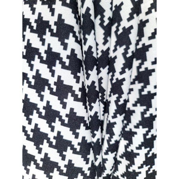 Divastyletextiles Black/White Houndstooth Print Nylon Spandex Swimsuit Fabric by the