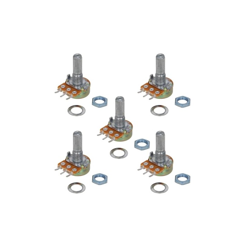 (5 pcs) Linear Potentiometer 3 Pin 15mm Shaft - B