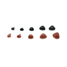 BITEYI Plastic Colorful Safety Smooth Noses with Washers,130 Pcs 8-16mm DIY Craft Noses for Making Doll,Puppet,Plush Animal Works (BlackBrown)