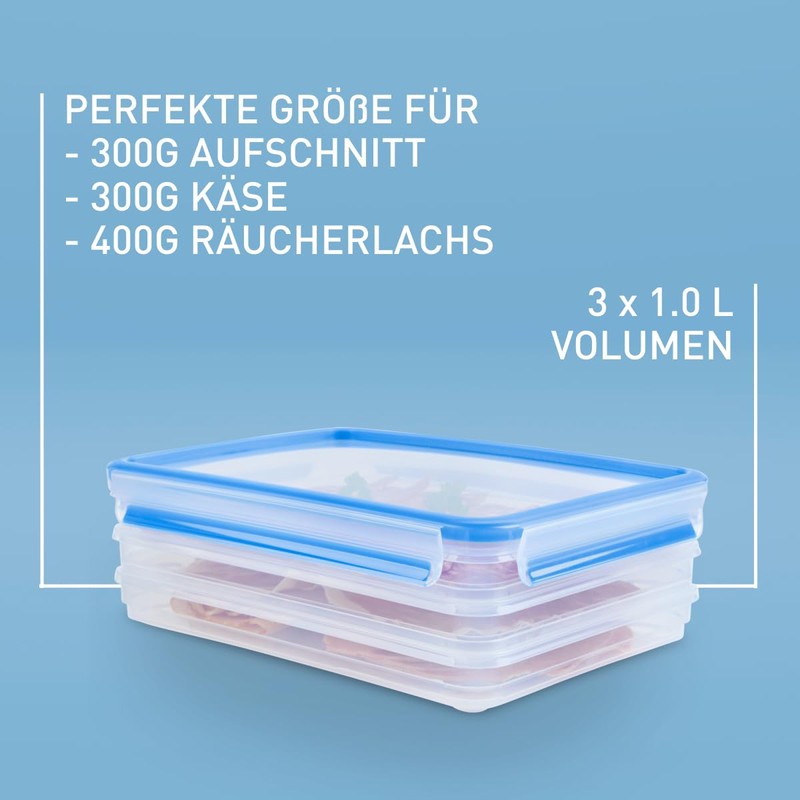 Emsa 508556 slicer box system with lid, 1 liter, transparent