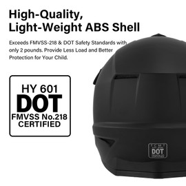 XFMT DOT Youth Kids Motocross Offroad Street Dirt Bike Helmet Motorcycle ATV Full Face Helmet with Goggles Gloves, Matte Black Medium