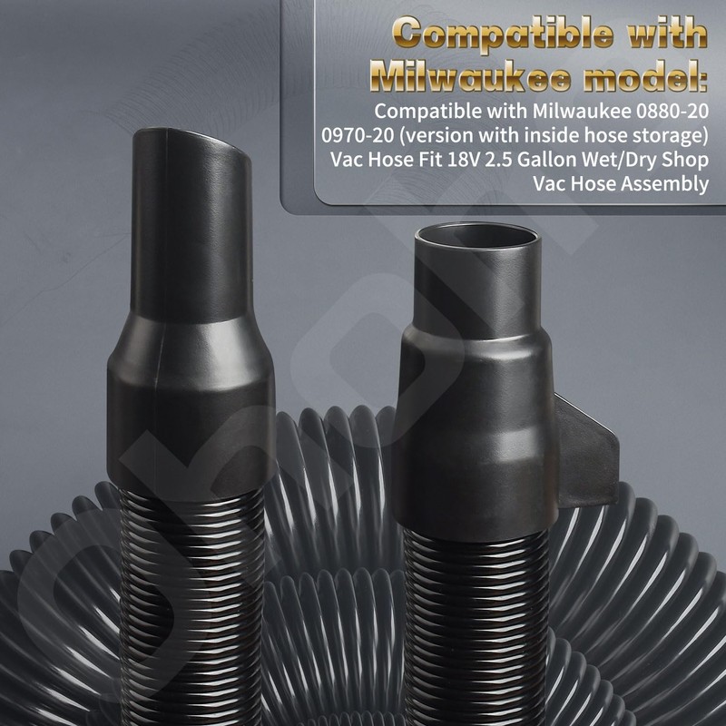 14-37-0105 Vacuum Hose Replacement for Milwaukee 0880-20 0970-20 18V/28V Wet/Dry