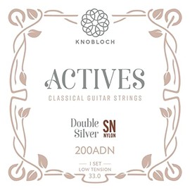 KNOBLOCH STRINGS - Spanish Guitar Strings | 200ADN Actives Double Silver | Medium-Low Tension 33.0 | Bright Bass and Matized Treble | Resonant Balance | Flamenco and Classical String Set