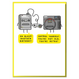 You're Not Old, You're Retro! Funny Game Console Birthday Card for Gamers