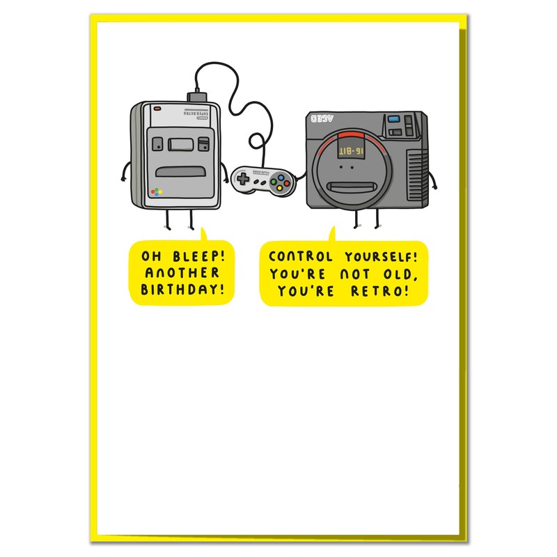 You're Not Old, You're Retro! Funny Game Console Birthday Card