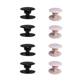 Koomduk 8 Sets Replacement Rivets for Beach Shoe Replacement Button Replacement Parts Compatible for Clog Beach Shoe Strap Repair (Black Pink)