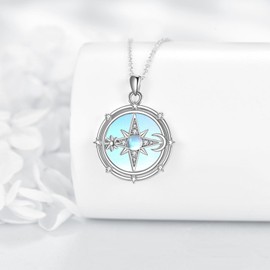 YAFEINI Moonstone Necklace Sterling Silver Celtic Knot Filigree Pendant Jewellry Necklace Jewelry Gifts for Women (moonstone star)