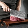 MOSFiATA Damascus 7” Cleaver Knife，Ultra Sharp Vegetable and Meat Butcher
