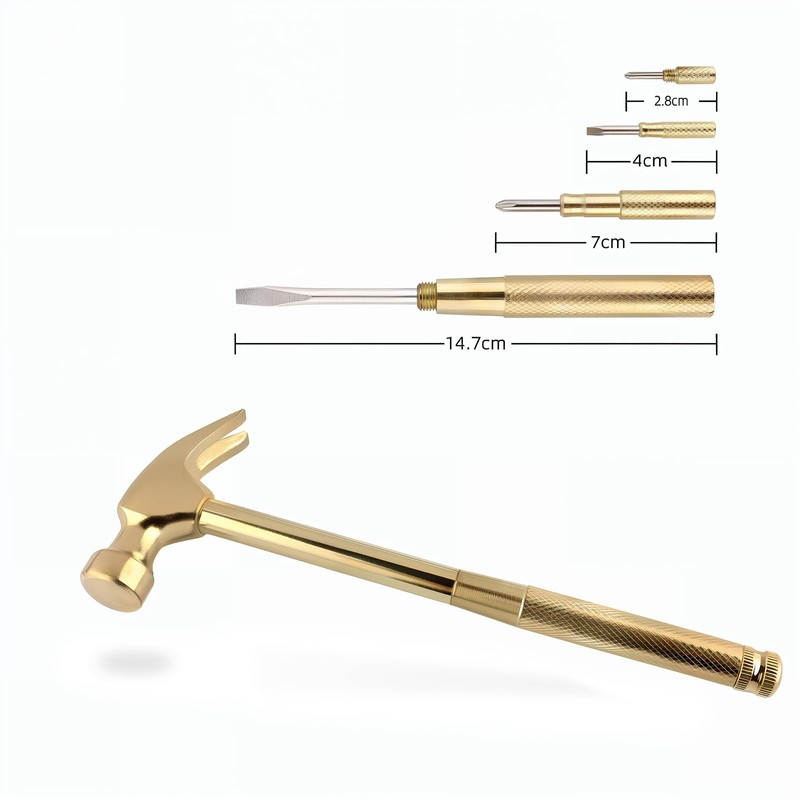 Multifunction Hammer 6 in 1 with Slotted/Flat Head Phillips Screwdriver