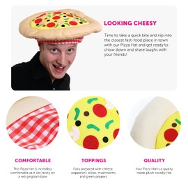 Adults Pizza Hat Fancy Dress Accessory Hat Novelty Headwear Italian Fancy Dress Costume - Pack Of 12