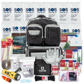 Emergency Zone Urban Survival Bug Out Bag - 2 Person | Bugout Backpack Survival Kit w/Emergency Food Supply, Survival Gear and Supplies for Disasters