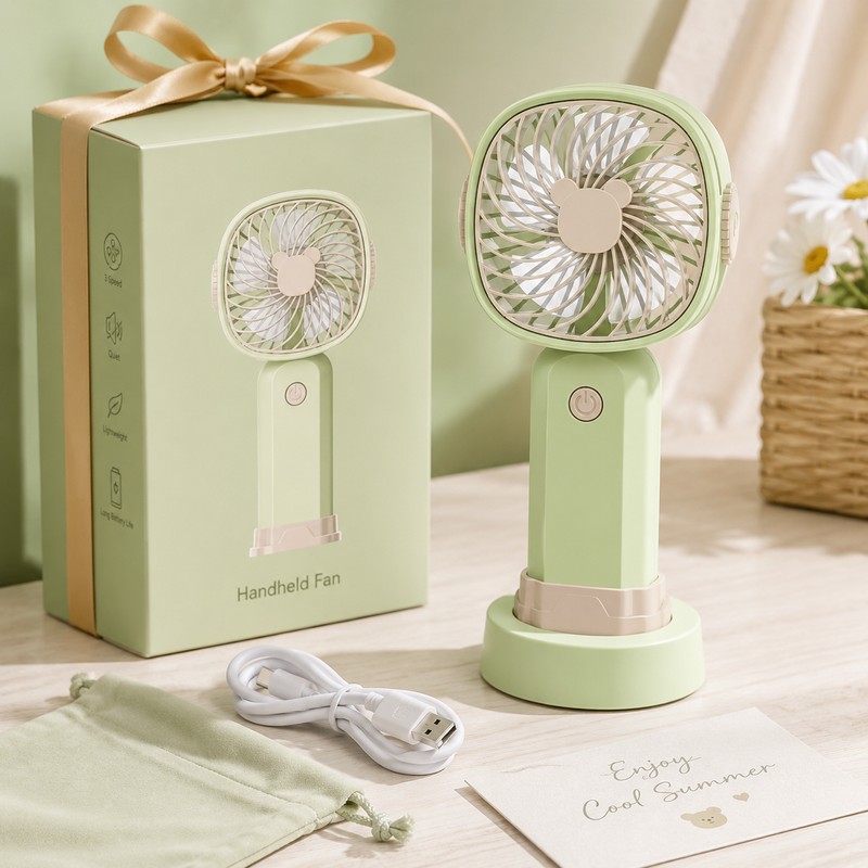 Portable Handheld Fan for Personal Cooling – USB Rechargeable Folding