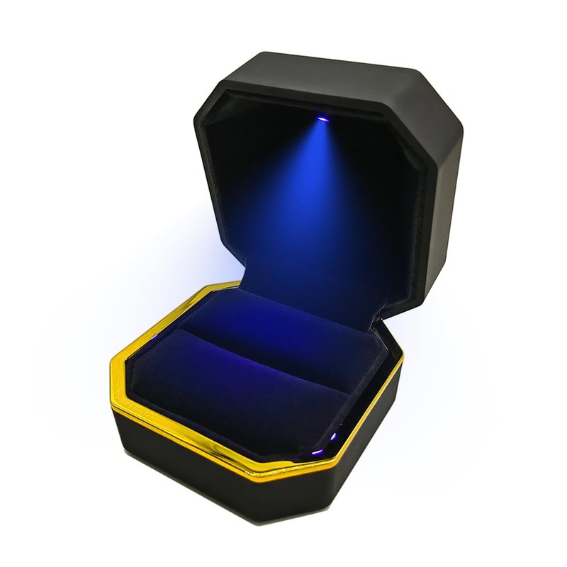 GBYAN Ring Box with LED Light Jewelry Display Gift Box