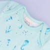 Organic Cotton Summer Baby Onesie - Seahorses Teal, 0-3 MTHS