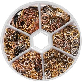 970 Pcs Multicolour Metal Jump Rings Small Crafts Jump Jewelry Connectors Assorted Size Connector Rings Open O for Keychain Making Jewelry Findings