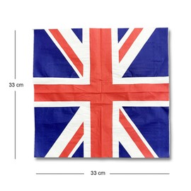 Lizzy Union Jack Party Tableware Supplies | King Charles III Coronation 2023 | Indoor or Outdoor Royal Event Night Party Decorations Accessories (2 x Union Jack Napkin)