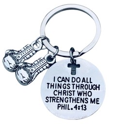 Boxing Keychain I Can Do All Things Through Christ Who Strengthens Me Boxing Glove Keychain Inspirational Fitness Gifts for Boxer Fan Sport Lover Boxing Workout Gift