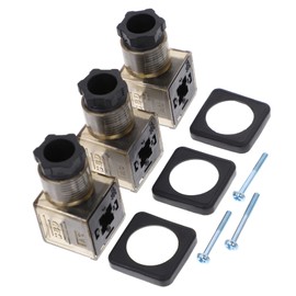 ULTECHNOVO 3 x 43650A junction box junction box with indicator light, DIN 43650 plug, solenoid valves, plug solenoid valves, coil plug, solenoid plug