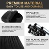 Upgraded Broom and Dustpan Set, Black Large Broom with Dustpan