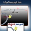 2 Packs tce-k05h5-100 K-Type thermocouple Probe M8 Screw Temperature Range