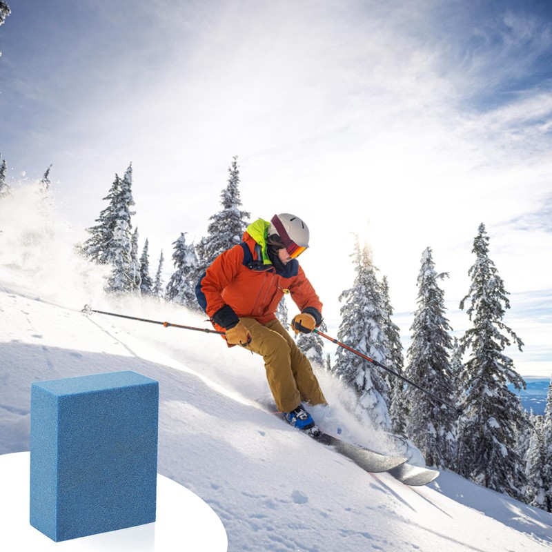 PEUTIER 5x4x2cm Gummy Rubber Abrasive Stone, Blue, 60 Grit, Snowboard