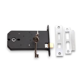 Infinity Decor 6” 150mm Horizontal 3 Lever Sash Lock Polished Chrome Mortice Iron Latch Lock Set with Key for Gate Door Replaces Union 2077