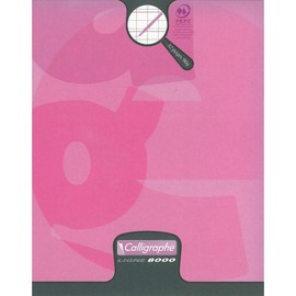 Clairefontaine Calligraphe 108707C Exercise Book 17 x 22 cm 16 Sheets Double Lines 2 mm 90 g Pink Pack of 1