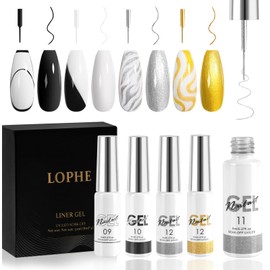 LOPHE Nail Polish Set 4 x 8ml French Manicure Design Professional Nail Art Polish Gel Nail Polish Semi-Permanent Gel Nail Polish (4 Colours)
