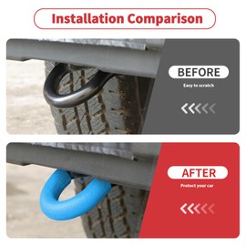 Linskip Tow Hook D Ring Covers Fit for 2021-2024 2025 Ford Bronco Accessories, Rear Bumper Tow Hook Rubber Sleeve Protectors for Bronco Raptor Accessories(Baby Blue)