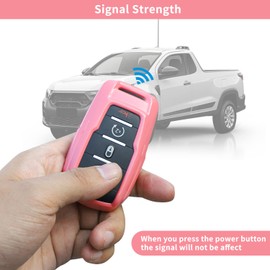SQQP ABS Key Fob Cover Fit for 2018-21023 Dodge RAM 1500 2500 3500, Key Fob Shell Protector Shell Keyless Remote Control Smart Key Holder(Pink)