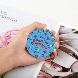 WSNANG Chucky Horrible Movie Makeup Compact Mirror Good Guys Pocket Mirror Chucky Fans Gift Horror Movie Lover Makeup Mirror (Good Guys Mirror-T)