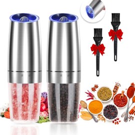 Gravity Electric Pepper and Salt Grinder Set - Adjustable Coarseness