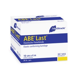 Meditrade Abe-Last 1409 High Elastic Fixation Bandage with Smooth Structure Non-Sterile 4 m Length x 4 cm Width (Pack of 20)