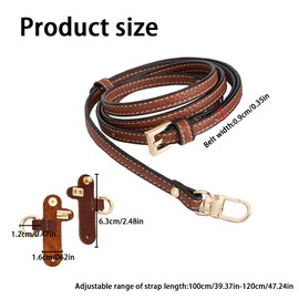 Purse Straps For Women Crossbody Bag, Leather Straps for Bag Conversion Kit, Leather Purse Strap Replacement Crossbody Handbag Long Adjustable,Leather Strap Accessories Set Suit For Long champ Bag (A)