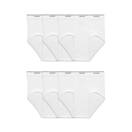 Fruit of the Loom Men's Underwear Briefs, Tag Free & Moisture Wicking, Assorted Color Multipacks, 6 Pack - White - Big Man, 3X-Large Big