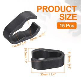 MECCANIXITY 15Pcs 19mm Microphone Cable Clips Universal Microphone Stand Cable Clips Flexible Plastic Mount Clamp for Instrument Accessories