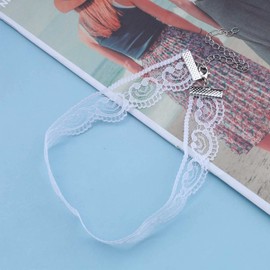 Inilbran Boho Lace Choker Necklace White Lace Choker Necklace Gothic Lace Collar Necklace Vintage Lace Clavicle Necklace Jewellery for Women and Girls