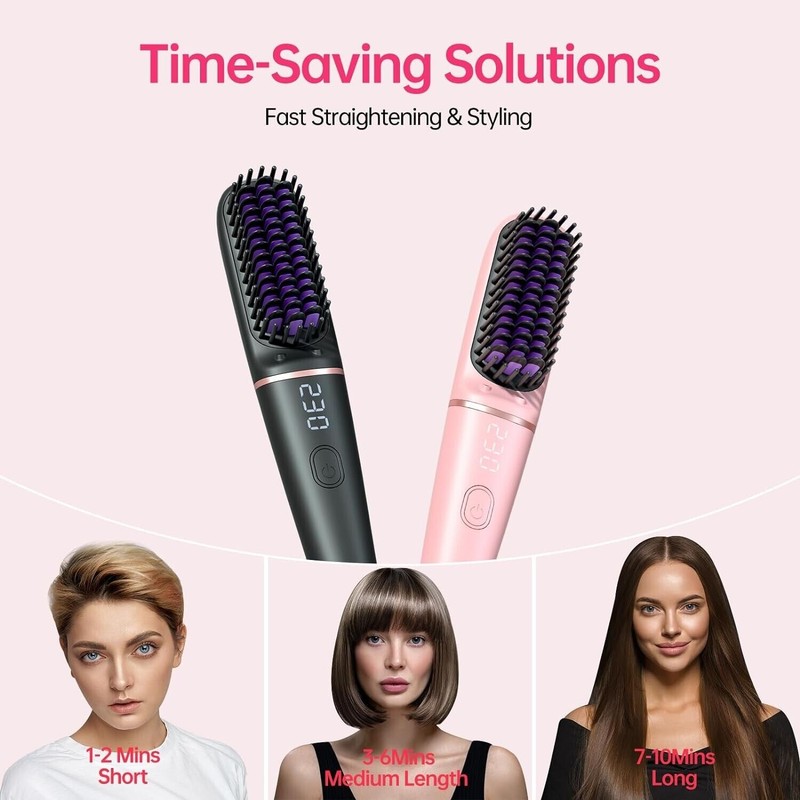 Ionic Hair Straightning Brush|Portable Hot Comb, Pro 450 Million Negative