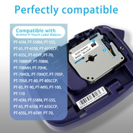 UNOKA 8 Packs M-K231s Compatible for Brother PTouch M Tape 12mm M-K231 M-K231SBZ M231 Black on White 12mm x 8m Refills for Brother P Touch PT-M95 PT-65 PT-90 PT-85 PT-80 PT-55 PT-70