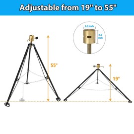OutdoorVibe 5th Wheel Tripod Stabilizer - 5000lb Load, 11cm Adjustment Stroke, Min Height 19", Max Height 55", Includes Lock & Keys