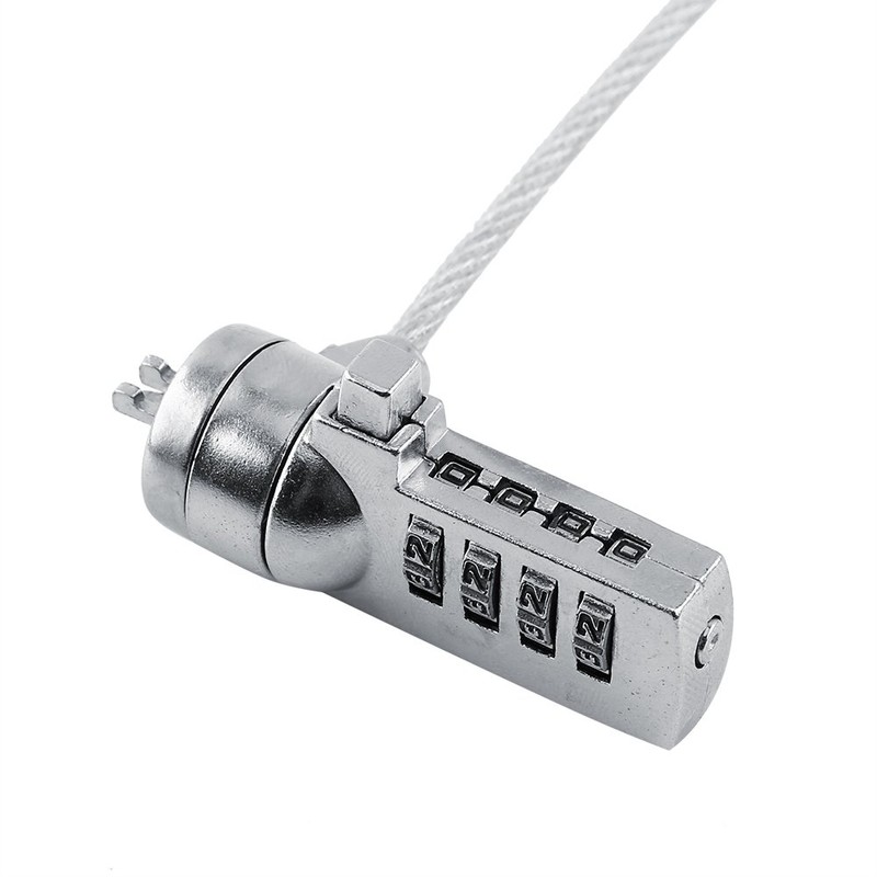 Notebook Security Lock, Silver Cable Chain Theft Deterrent Professional 4