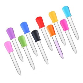 Color Random Children Dropper with Scale Washable Reusable Infant Droppers Detachable Dispenser Pipette for Travelling, 10PCS & color random