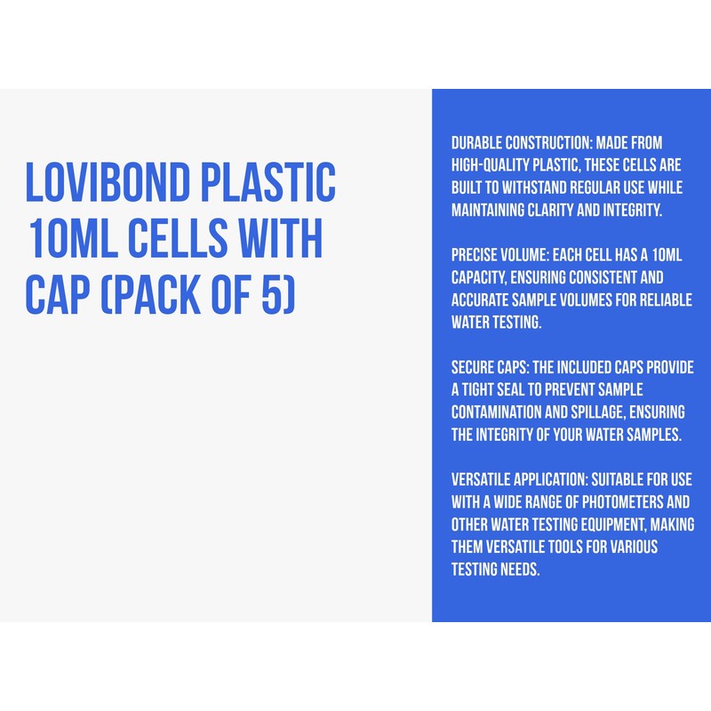 Lovibond Plastic 10 ml Cells with Cap (Pack of 5)