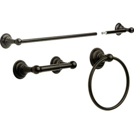 DELTA Providence Adjustable Towel Bar Accessory Set, Venetian Bronze Bathroom Towel Holder, Bathroom Accessories, PRO63-VBR